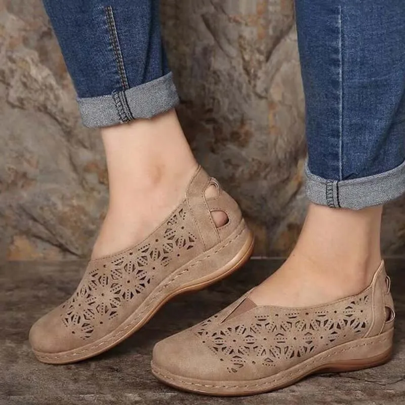 

Women Sandals 2022 Fashion Platform Hollow Out Shoes Plus Size Wedge Shoes Retro Heels Breathable Sandals Summer Female Footwear