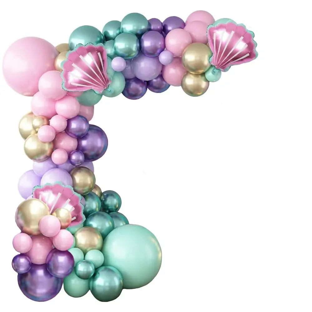 Воздушный шар в стиле русалки цвет зеленый/розовый/фиолетовый