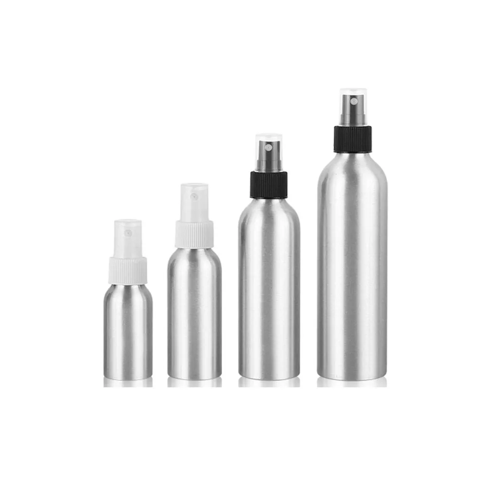 

30pcs 50/100/150/250ml Empty aluminum Spray Bottle fine mist aluminum bottles container with pump cosmetic container bottles
