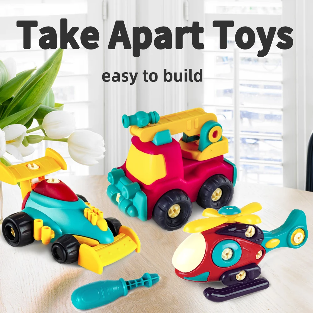 

Nut Disassembly Plane Car Building Blocks Engineering Truck Model Kids Screw Boys Assembled Educational Toys Train Model