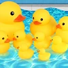 10pcs Baby Bath Toy Cute Little Yellow Duck with Squeeze Sound Soft Rubber Float Ducks Play Bath Game Fun Gifts for Children 2