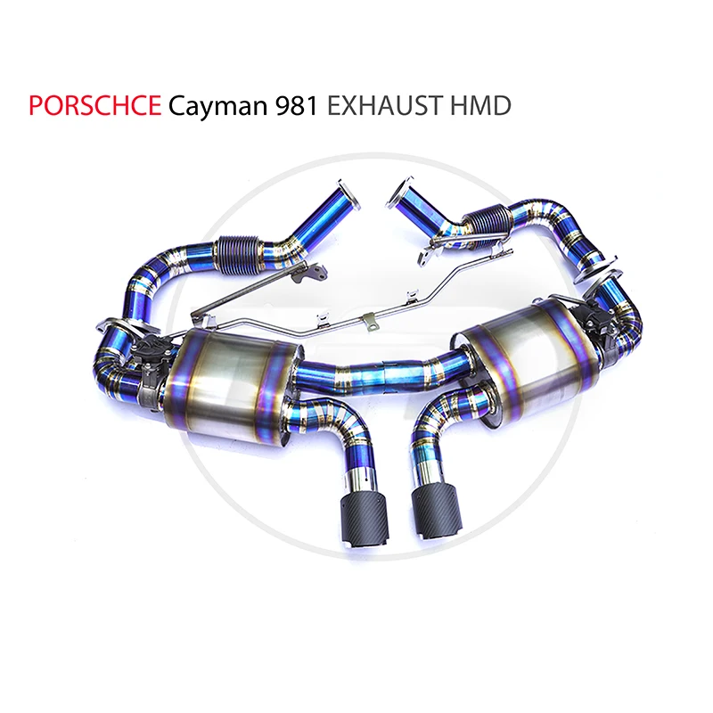 

Выхлопная труба из титанового сплава, выпускная труба коллектора подходит для Porsche Cayman 981, электронный клапан модификации автомобиля
