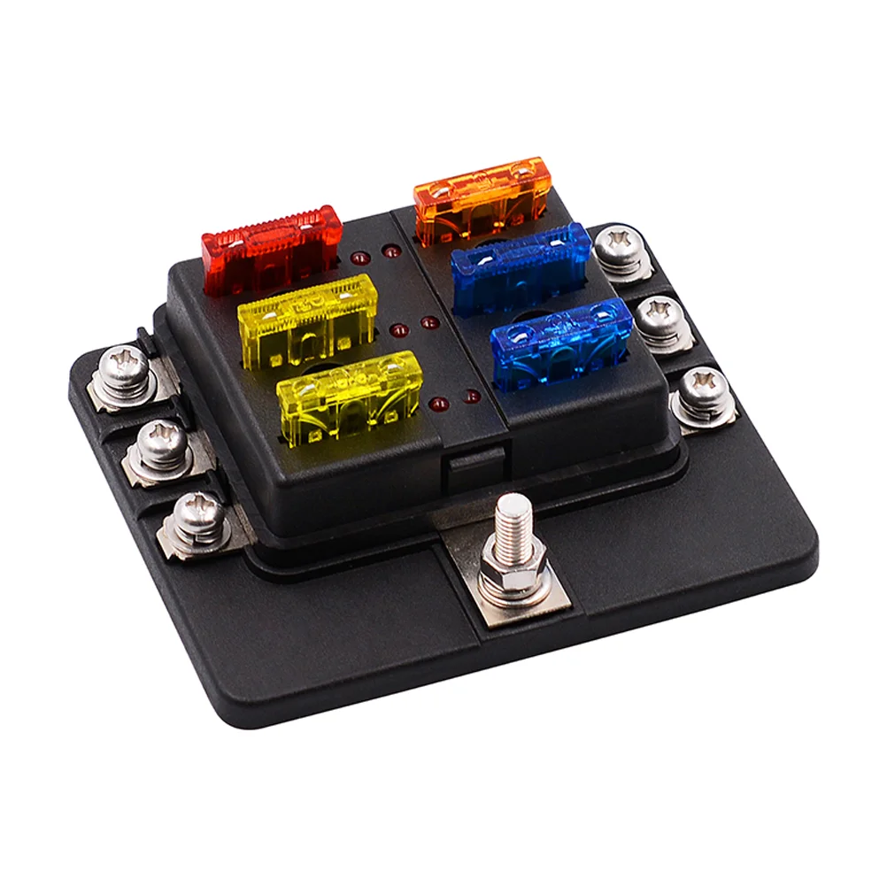 

1pc Car Fuse Box Holder 1 into 8 out 12-36V Screw Terminal Section Screw Wiring Terminal Fuse Block Holder