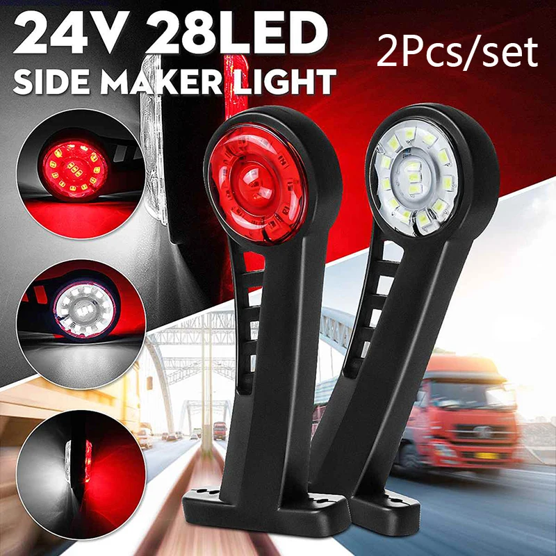 

Car Accessories 2pcs 24V Car Truck Elbow Side Marker Lights Indicator Light Warning Signal Lamp Rear Tail Light for Trailer