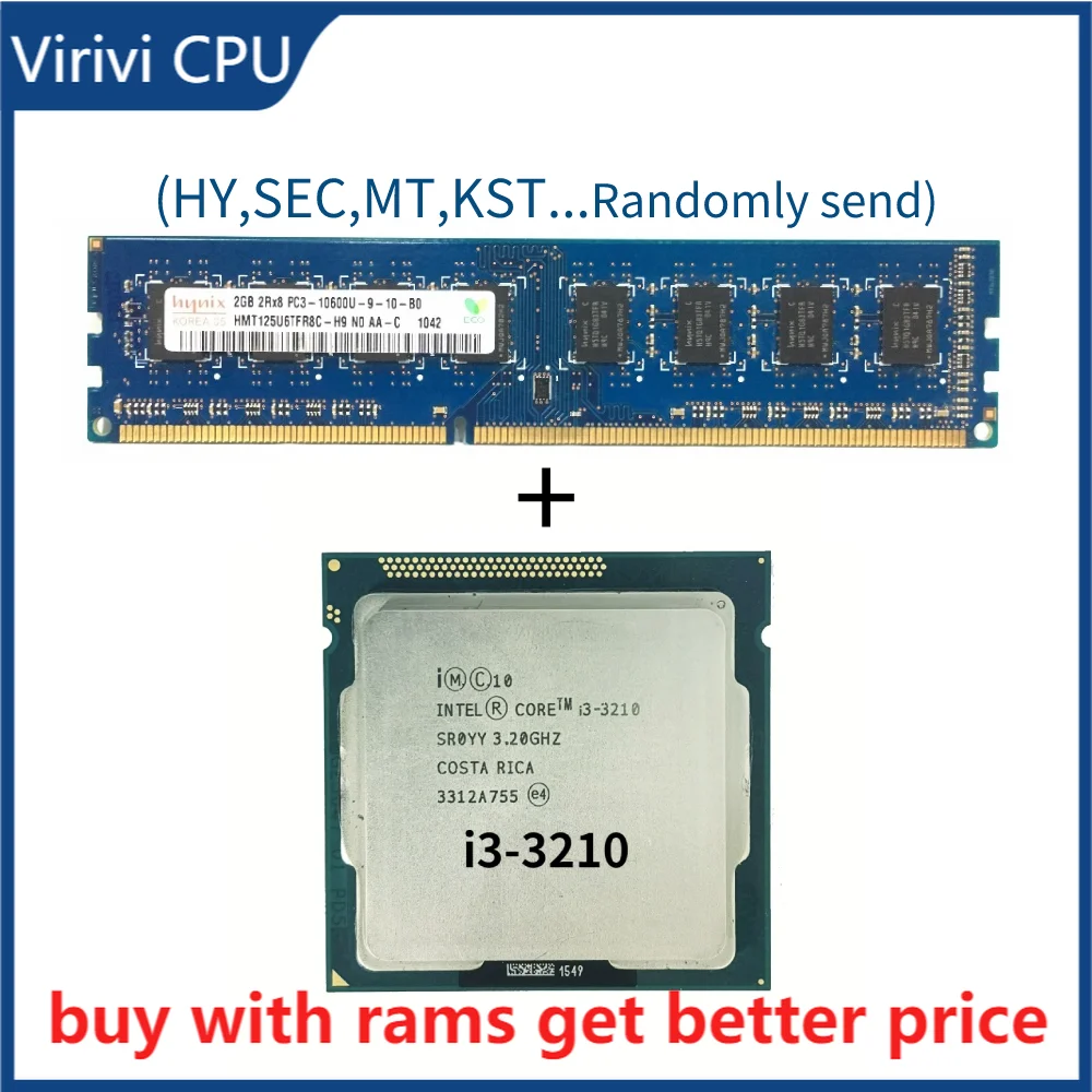 

DDR3 2G 1333Mhz with i3-3210 i3 3210 3.2 GHz Dual-Core CPU Processor 3M 55W LGA 1155