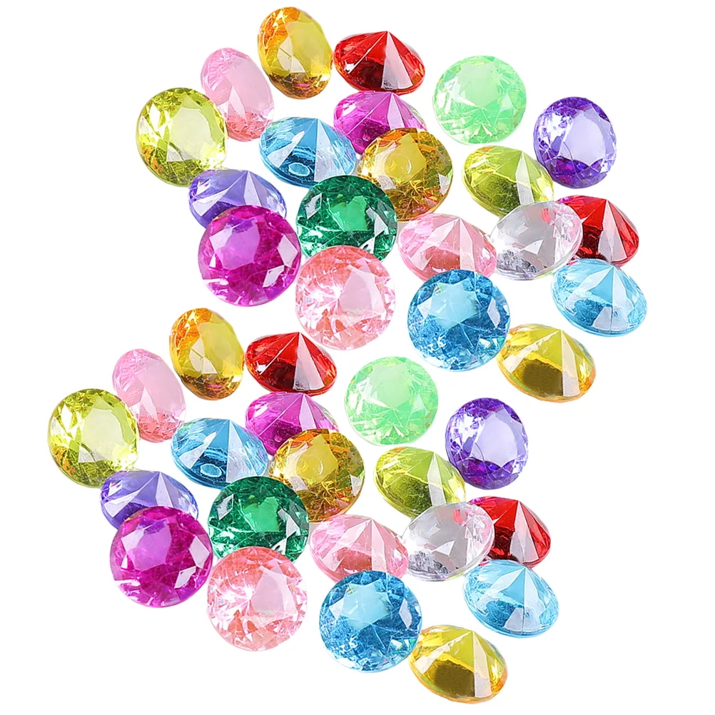 

60 Pcs Plastic Pools Kids Jewel Toy Artificial Model Diving Toys Princess Small Gemstones Diamond Underwater Toddler For