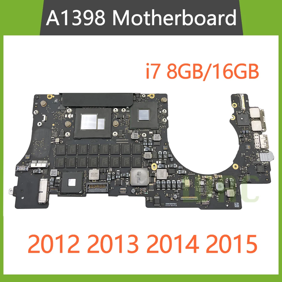 Original A1398 Motherboard i7 8GB 16GB For Macbook Pro Retina 15&quot Logic Board 2012 2013 2014 2015 Years |