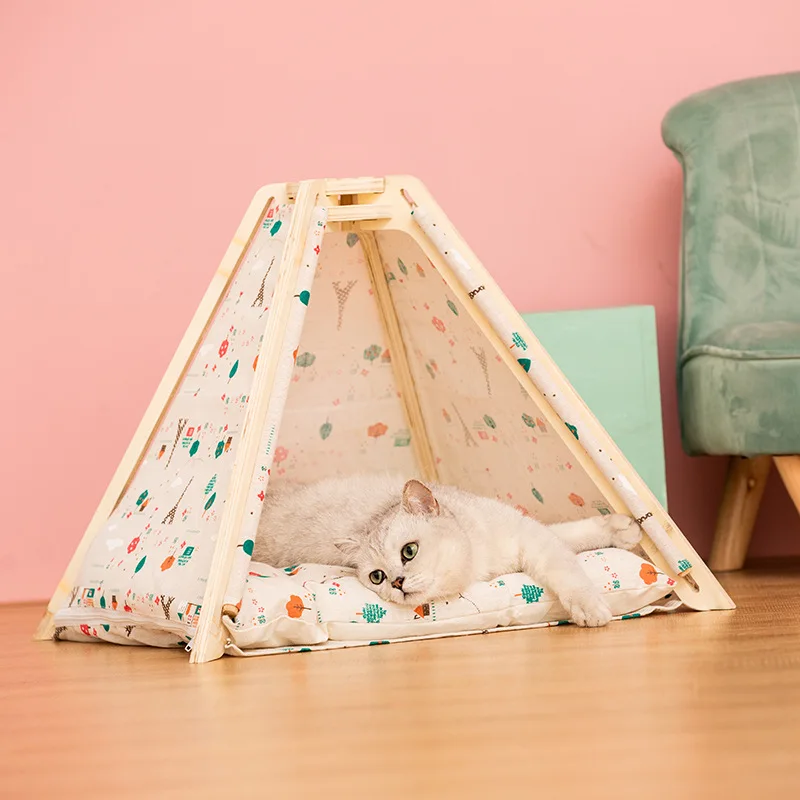 

Pet House Dog Bed Portable Removable Washable Outdoor Indoor Breathable Semi-enclosed Cold Resistant Cute Kitten Puppy Pet Tent