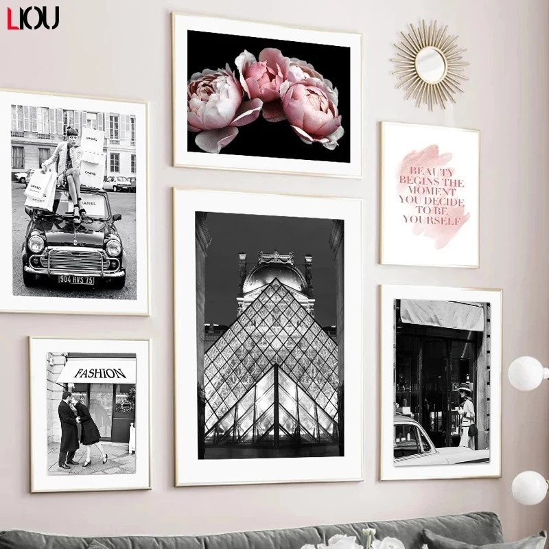 Парижский музей моды магазин шоппинг девушка настенная Картина на холсте