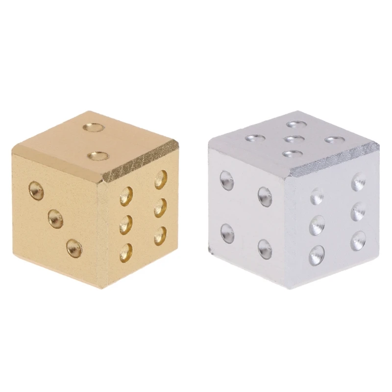 

1 Pc Plating 6 Sided Metal Dice 16mm Digital Number Dots Cubes Square Corner Dice For Kids Educational Toys DIY Board Games