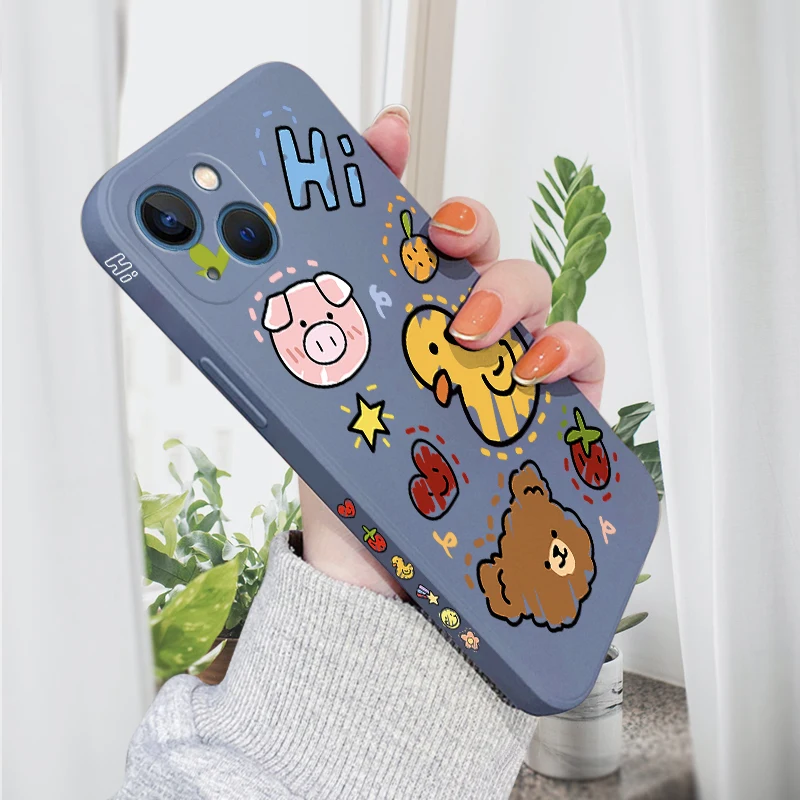

Cute Case for Xiaomi Mi Poco M4 M3 X4 X3 F4 F3 C40 GT NFC F2 Pro 4G 5G Liquid Silicone Cellphone Cover Coque Funda Capa