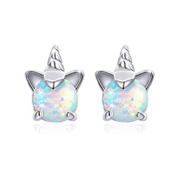 cute unicorn stud earrings for women fashion luxury anime drop jewelry 2022 new trendy rhinestones girl wedding accessories gift