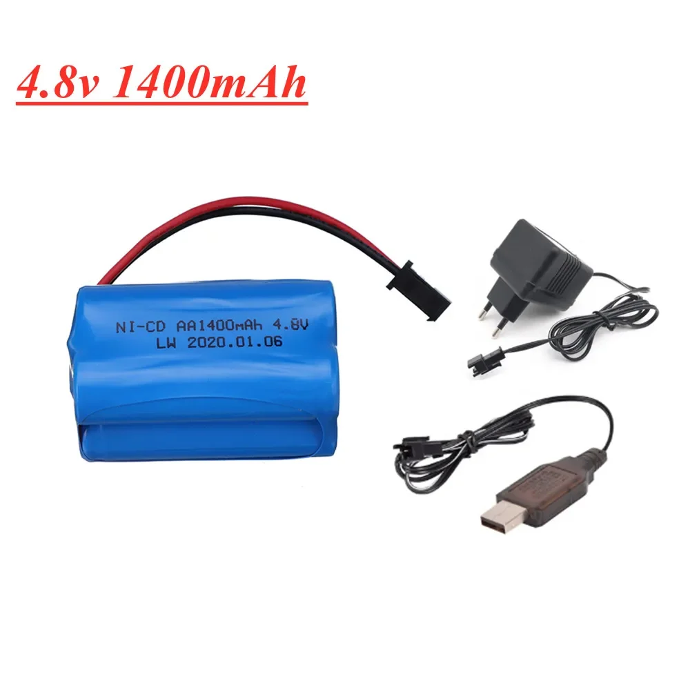 

4.8v 1400mAh NI-CD Battery 4.8v Rechargeable Battery Pack For Rc toys Cars Tanks Robots Boats Guns 4*AA Battery Pack 1p to 2pcs