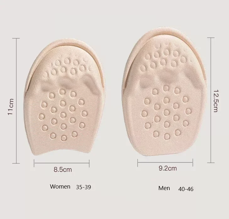 Half Insoles for Shoes Inserts Forefoot Insert Non-slip Sole Cushion Reduce Shoe Size Filler High Heels Pain Relief Shoe Care