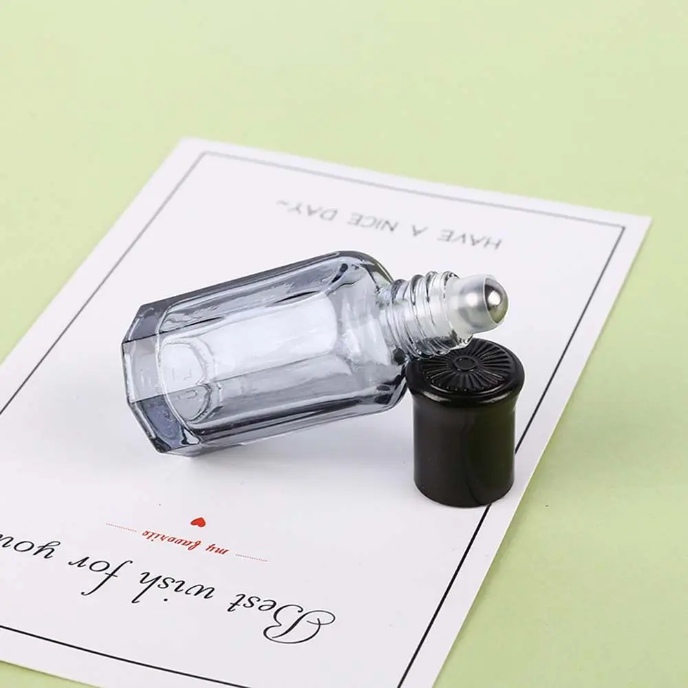 10ML Colorful Thick Perfume Bottles Rolling On Essential Oil Empty Travel Glass Refillable Bottle Stainless Roller Ball Vial images - 6