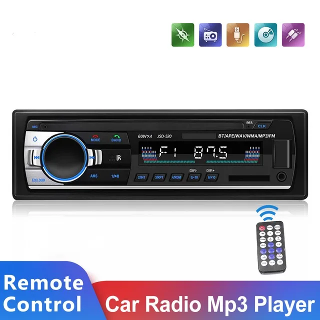 

Car Radio Stereo Player Digital Bluetooth Car MP3 Player 60Wx4 FM Radio Stereo Audio Music USB/SD with In Dash AUX Input