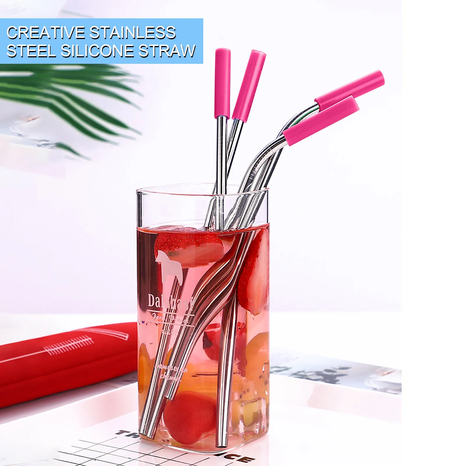 

-scratch Stainless Silicone Straws Drinking Reusable with Case Reusable Straws Metal with Silicone Tips Kids Reusable Straws
