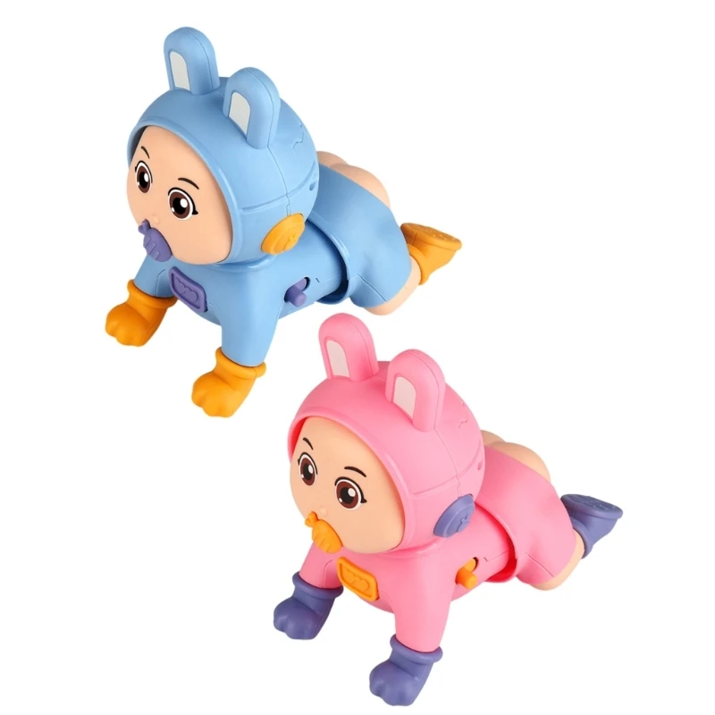 

Electronic Crawl Learning Cartoon Shape Toy Children Educational Promote Neck Development Toy Blue/ Pink Can Choose