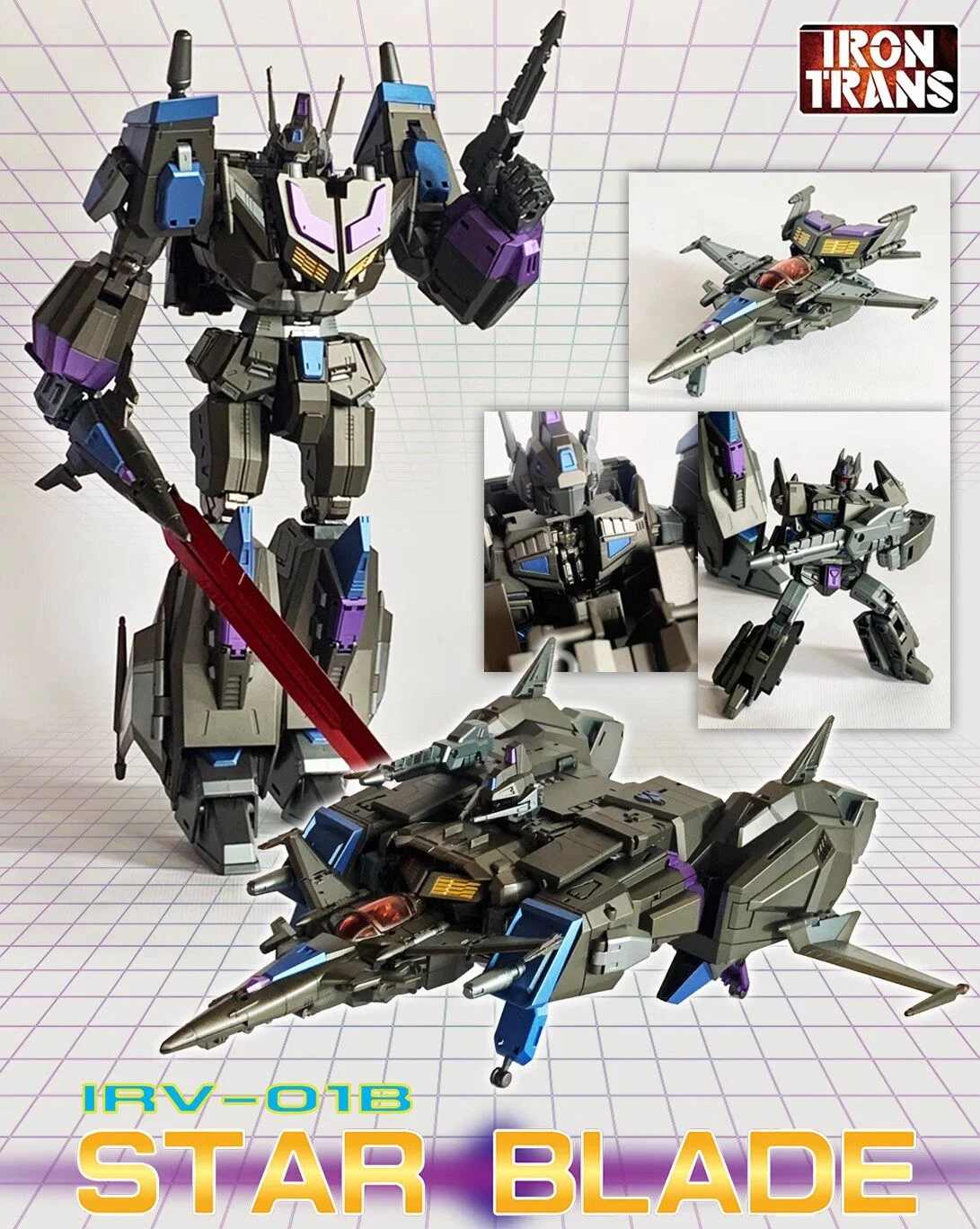 Фото Трансформируемая фигурка IRON TRANS IR-V01B IRV01B Dark Star Saber MP Ratio №2