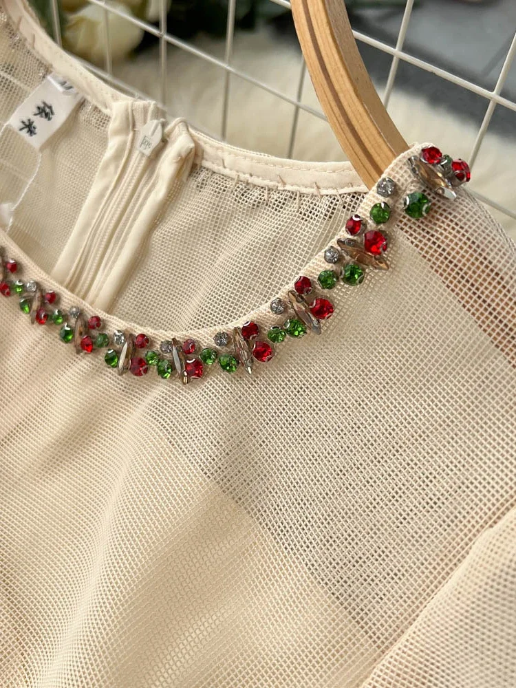 Женское винтажное длинное платье с круглым вырезом ТРАПЕЦИЕВИДНОЕ ПЛАТЬЕ С