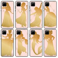 princess phone case for oppo find x2 x3 x5 lite neo pro 5g oppo reno2 reno4 reno5 reno6 reno7 z lite se black luxury cover funda