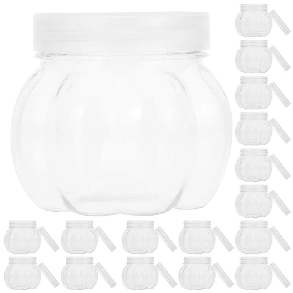 

20 Pcs Food Containers Dry Fruit Jar Halloween Sealed Storage The Pet Transparent Snacks Candy Holder Sweets Jars With Lid