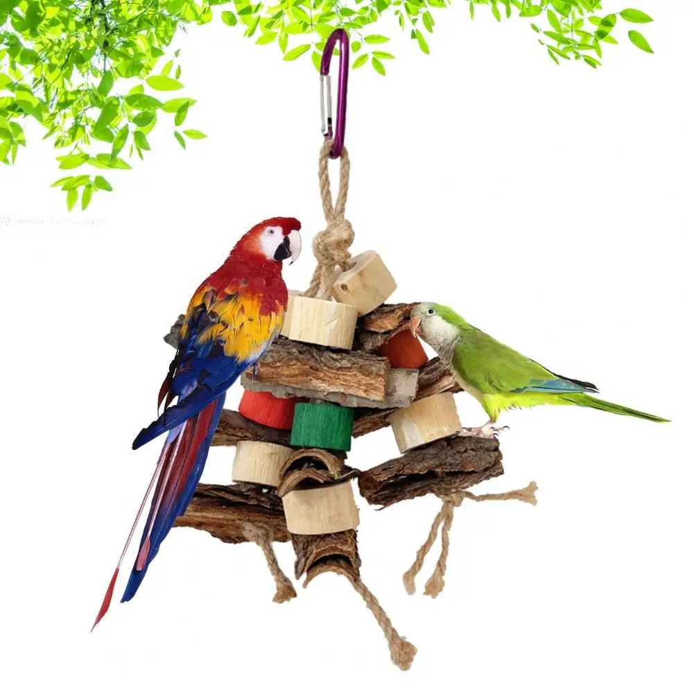 

Wood Block Bird Toy Wooden Bird Perches Bite-resistant Toys for Small to Medium Birds Ideal Accessories for Parakeets Conures