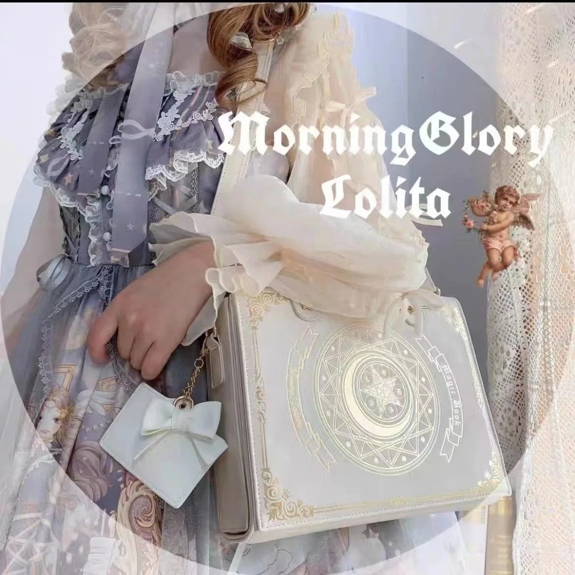 

Anime Moon Magic Book Female Tote White Bag Girls Handbag Woman Shoulder Cosplay Backpack Flap Schoolbag Gift Bolsas Y2k Clutche