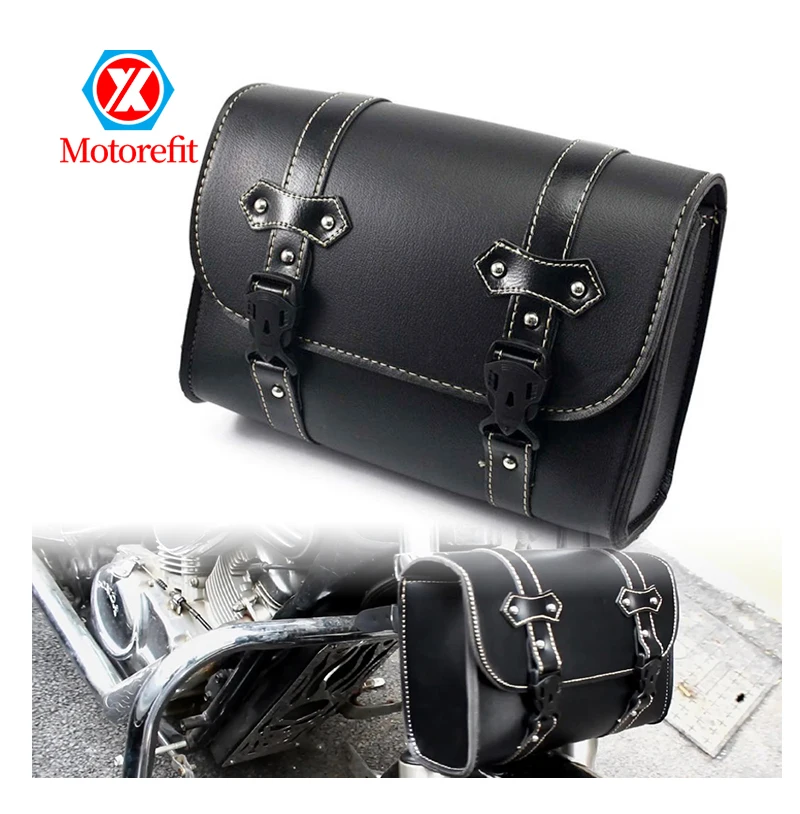 

Hot Sell Universal Premium Leather Motorcycle Tool Saddle bag For Harley Motorbike Waterproof Side bags