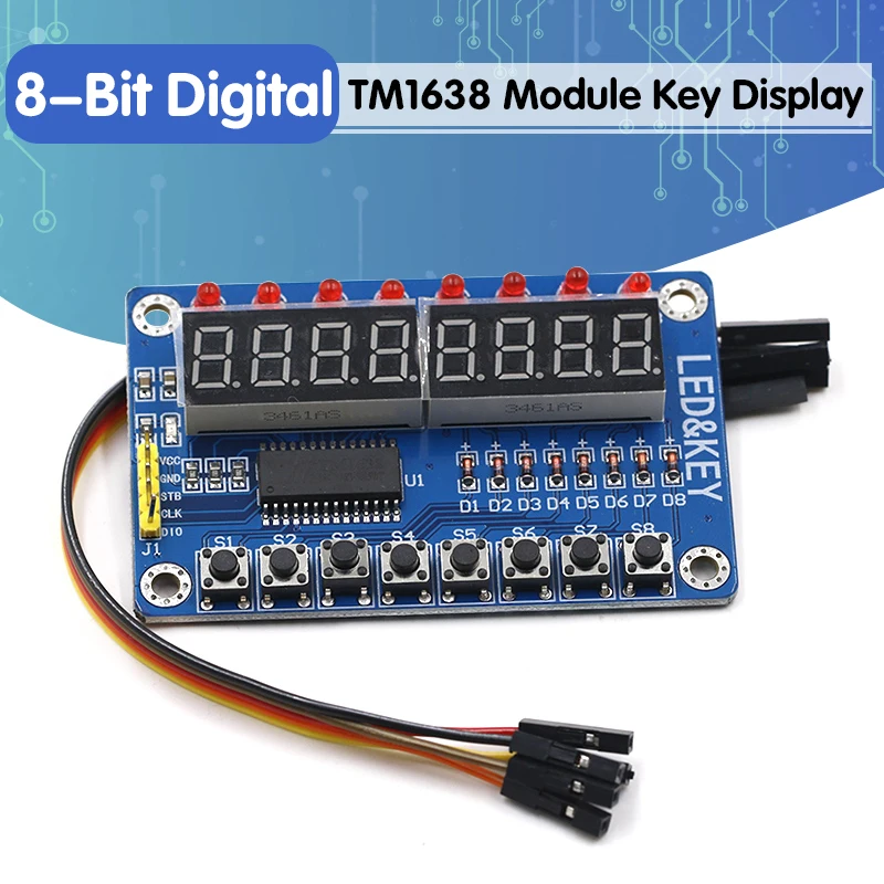 

TM1638 Module Key Display New 8-Bit Digital LED Tube 8-Bit