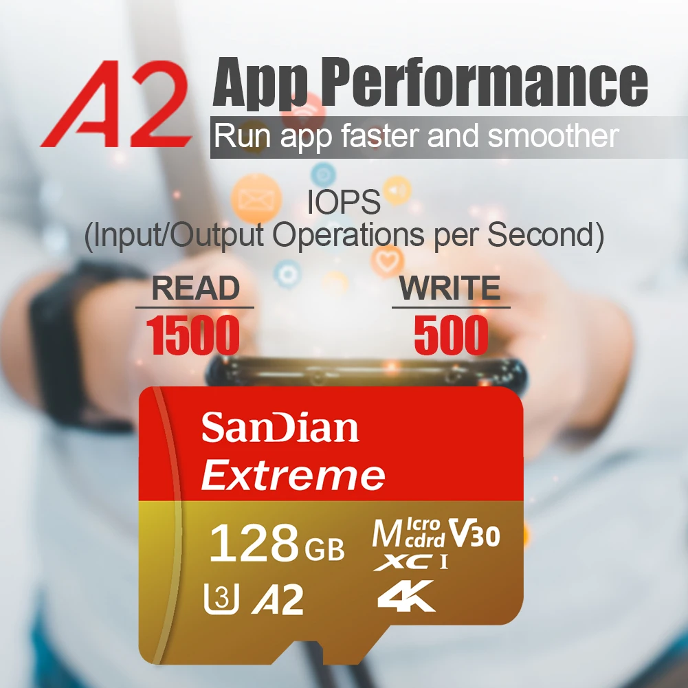 Фото Карта памяти SD 512 ГБ, 64 ГБ, 128 ГБ, 256 ГБ, Micro TF SD, класс 10 UHS-I для телефонов Samsung Galaxy, Xiaomi, Huawei №3