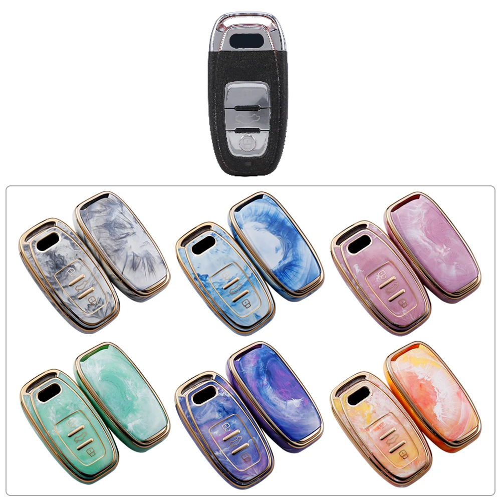 Car Key Cover Protector Case Holder Skin Jacket For Audi A1 A3 A4 A5 A6 A7 A8 Q3 Q5 Q7 TT R8 Smart Key 3 button 1PC