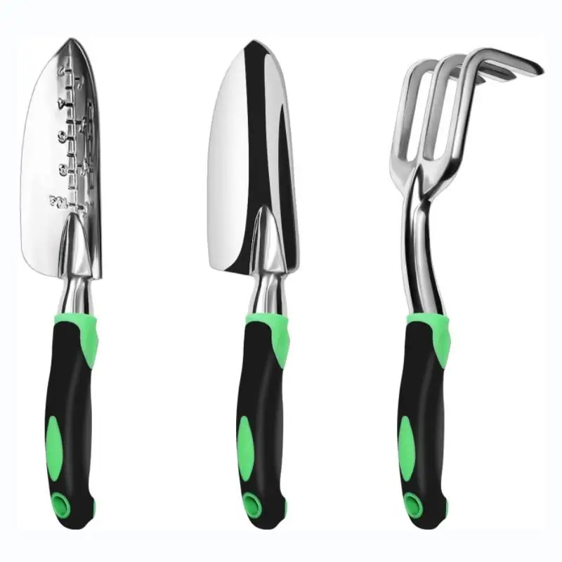 

3 Pcs Garden Tool Set,Aluminum Gardening Kit Includes Hand Trowel, Transplant Trowel and Cultivator Hand Rake