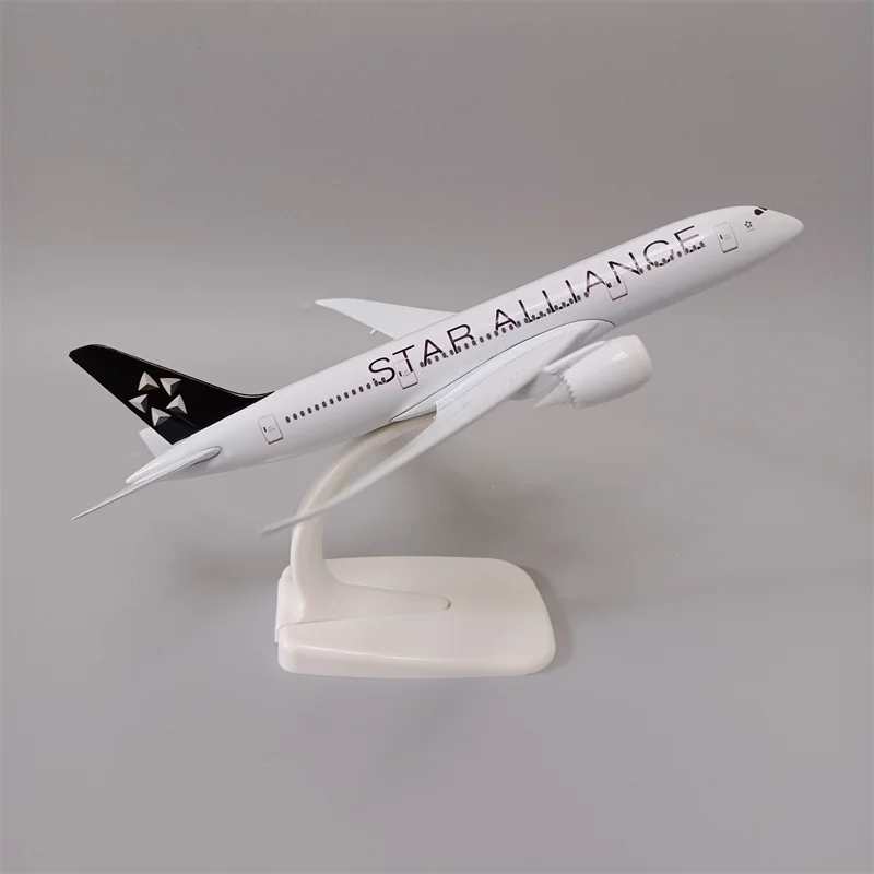

Модель самолета авиакомпании Star Alliance B787 из металлического сплава, 20 см, модель самолета Боинг 787 B787, модель самолета с отлитым давлением