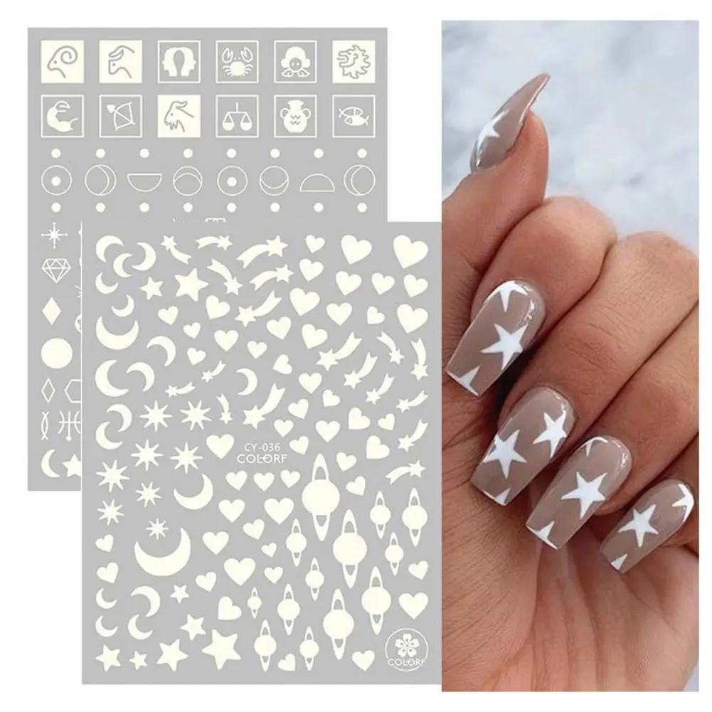 

Widely Use 6 Styles Glow 3D Star Moon Nail Body Sticker for Household