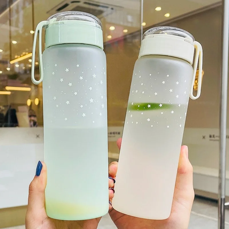 

480ml Capacity Water Bottle High Temperature Glass Water Cup Frosted Outdoor Sports Nordic style Student Couple Tea Cup