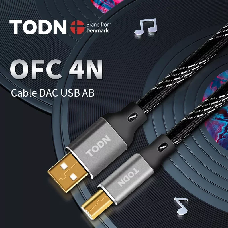 

NEW2023 HIFI USB Cable DAC A-B Alpha 4N OFC Digital Audio A to B high-end Type A to Type B Hifi Data Cable