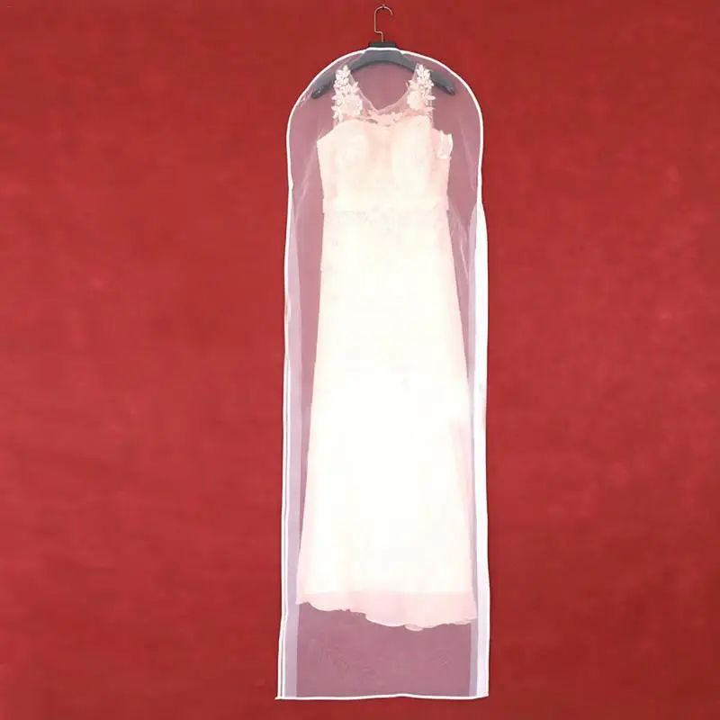 

Двойная прозрачная Тюлевая пряжа с кристаллами для свадебного платья невесты пылезащитный чехол на молнии для домашнего гардероба наряд сумка для хранения