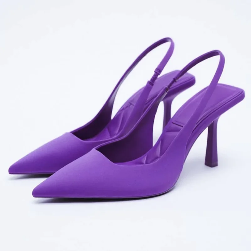 

Женские туфли с блестками ZA, свадебные туфли с острым носком, облегающие туфли, весна-лето 2022