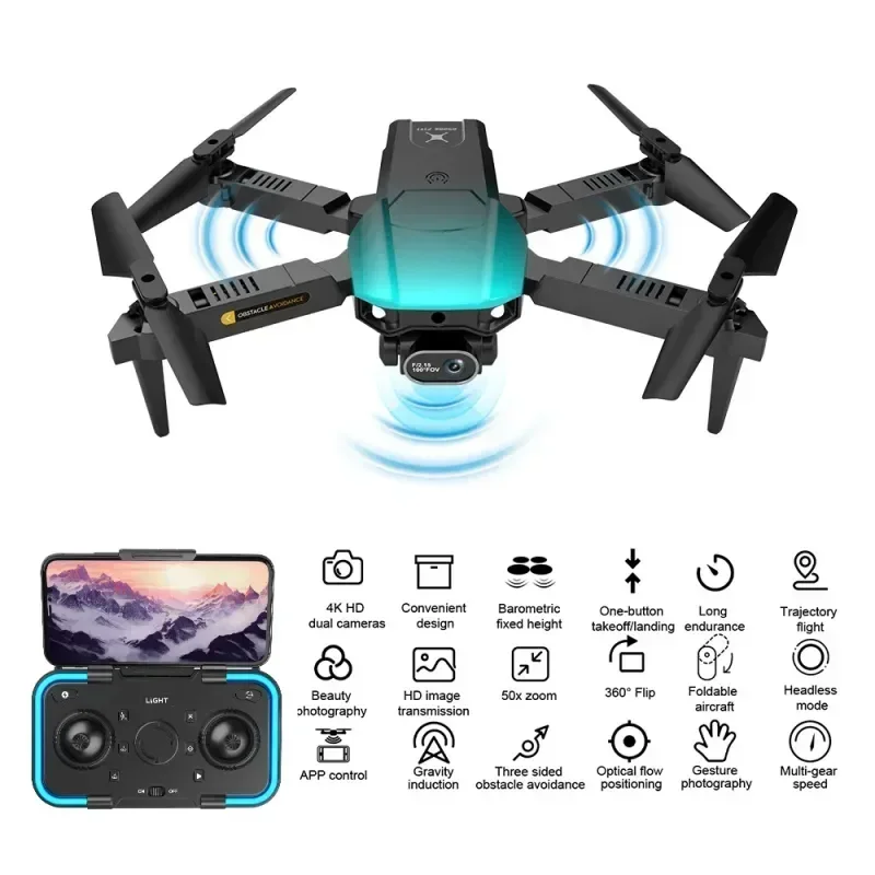 

HJ Mini Drone F191 Positioning Obstacle Avoidance Foldable Quadcopter 4K HD Camera Optical Flow RC Dron Toys GiftsToy