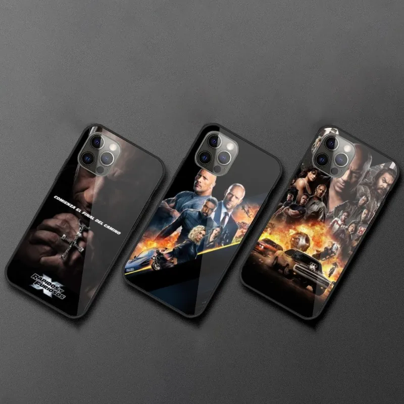 Смарт-чехол Форсаж для iPhone 14 13 12 11 XS X 8 7 6 Plus Mini Pro Max SE 2022 стеклянный чехол телефона