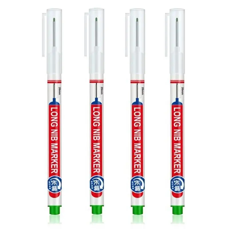 

Водонепроницаемые маркеры с длинной головкой 20 мм, набор из 4 штук, черные/красные/синие/зеленые