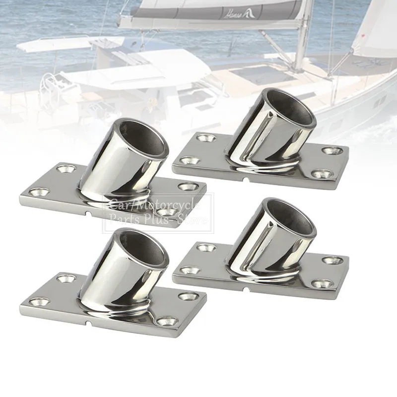 

4x 22mm/25mm 316 Stainless Steel 60 Degree Boat Deck Handrail Rail Fitting Square Base Marine For Boat Yacht 22 /25 Mm Rail Tube