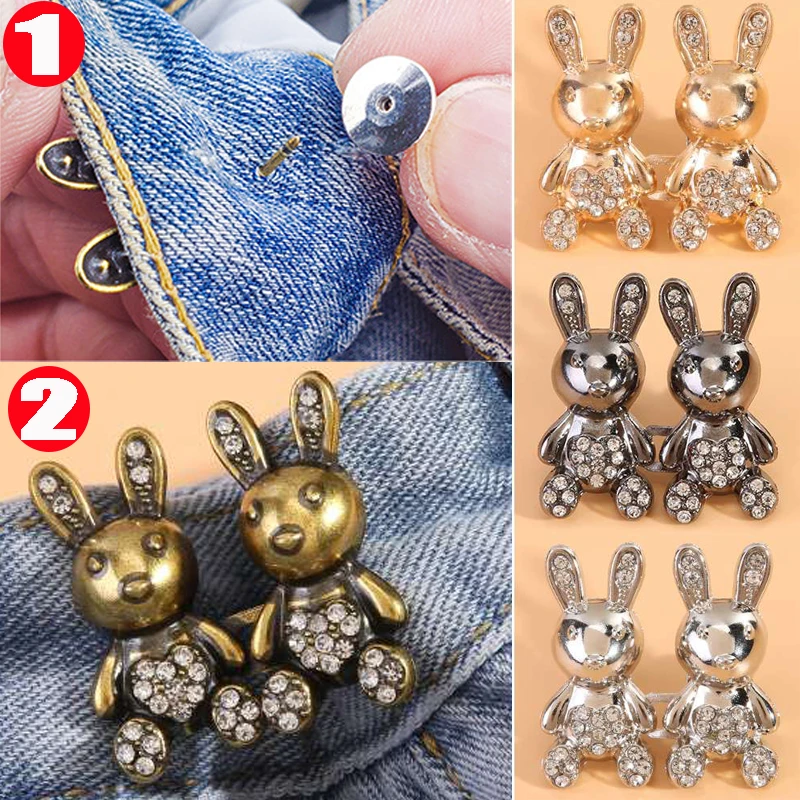 Регулируемая металлическая пряжка для талии в виде кролика удлинитель пуговиц