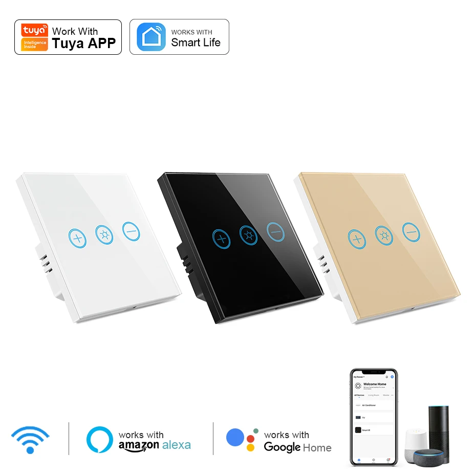 

Smart Life Tuya WIFI LED Dimmer Switch Touch Sensor Light Wall Switch APP Voice Control Lamp Switch EU/UK For Alexa Google Home