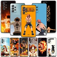 botcas d ace one piece anime phone case for samsung a01 a02 a03s a11 a12 a13 a21s a22 a31 a32 a41 a42 a51 4g 5g tpu case bandai
