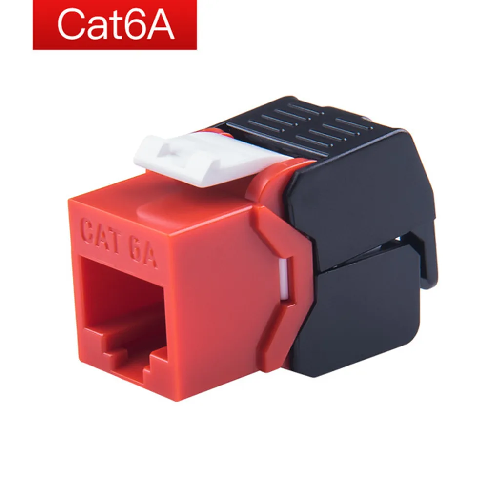 

RJ 45 Female Cat6A RJ45 Keystone Jack Connectors Ethernet Cable Splitter 10Gbps Toolless Network Patch Cord Modules Connection