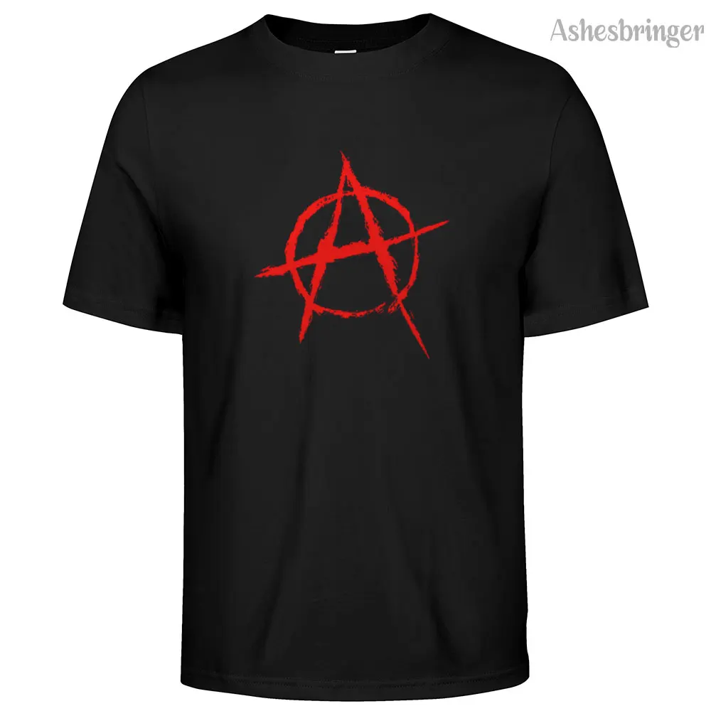 Мужская хлопковая футболка с рисунком анархии уличная повседневная для мужчин и