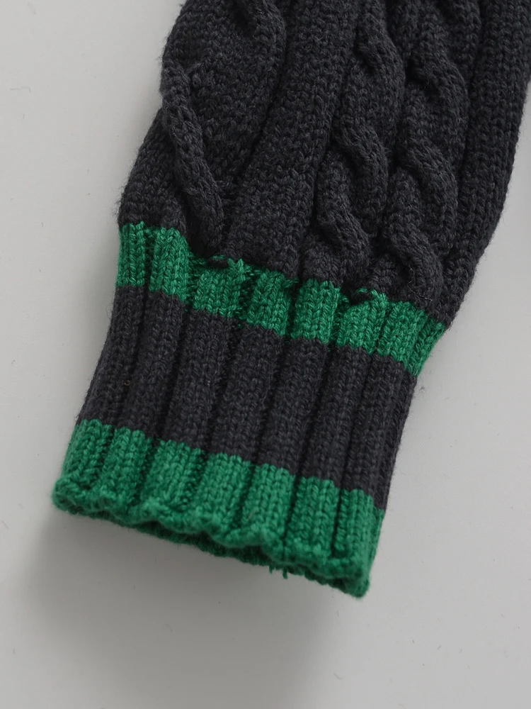 KAOPU ZA женский вязаный кардиган с накладными карманами спереди винтажный