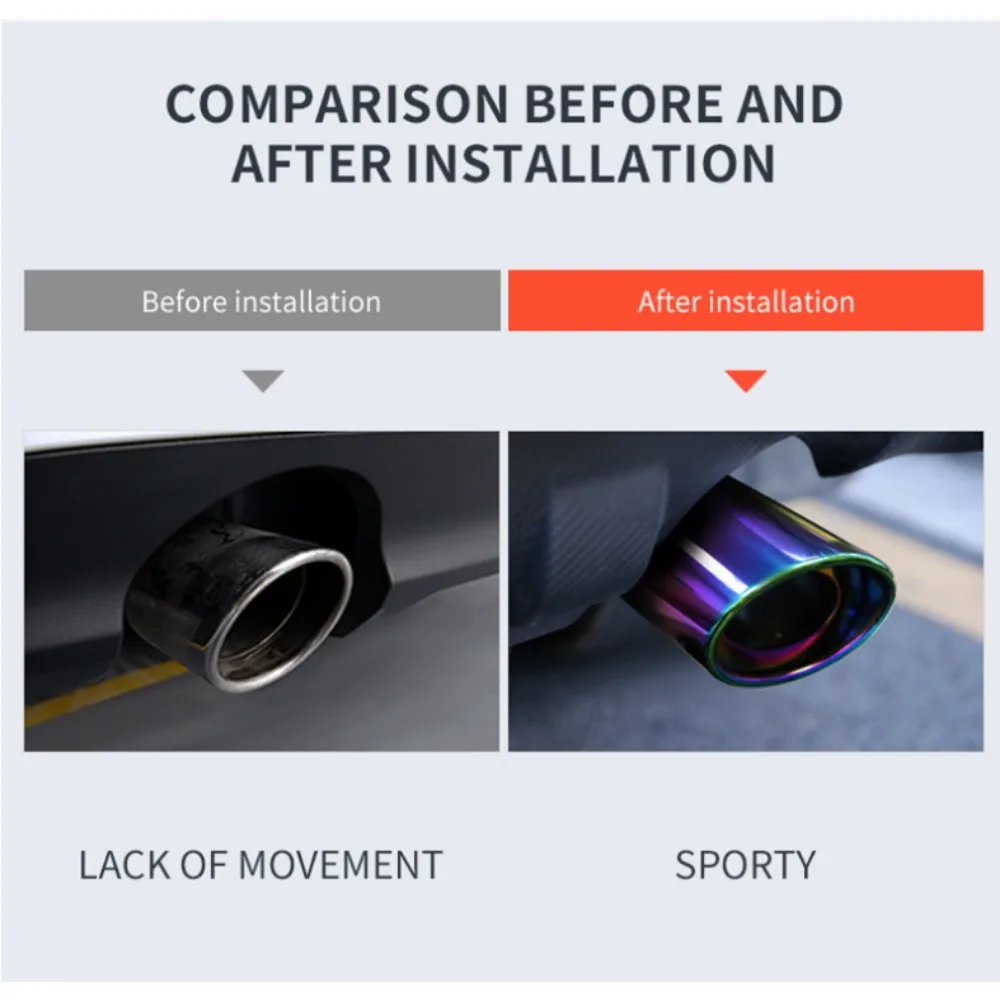 1 шт. 2 5-дюймовый наконечник для автомобильного глушителя хвостовой глушитель из